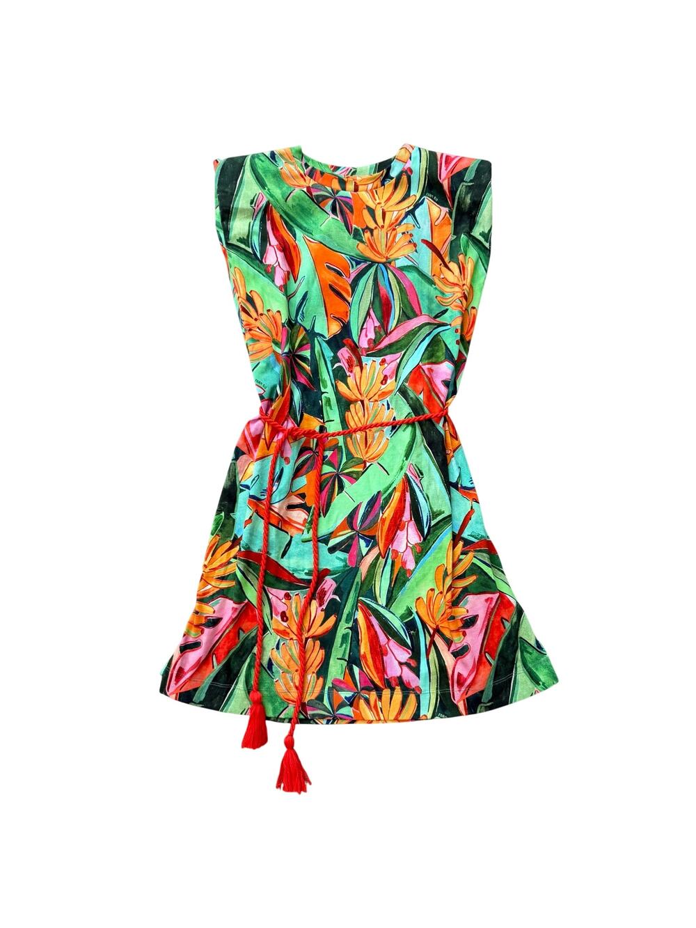 Farm Rio x Anthropologie Sleeveless Printed Mini Dress Botanical Size Small
